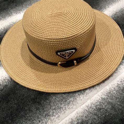 prada logo beanie|Prada straw hat.